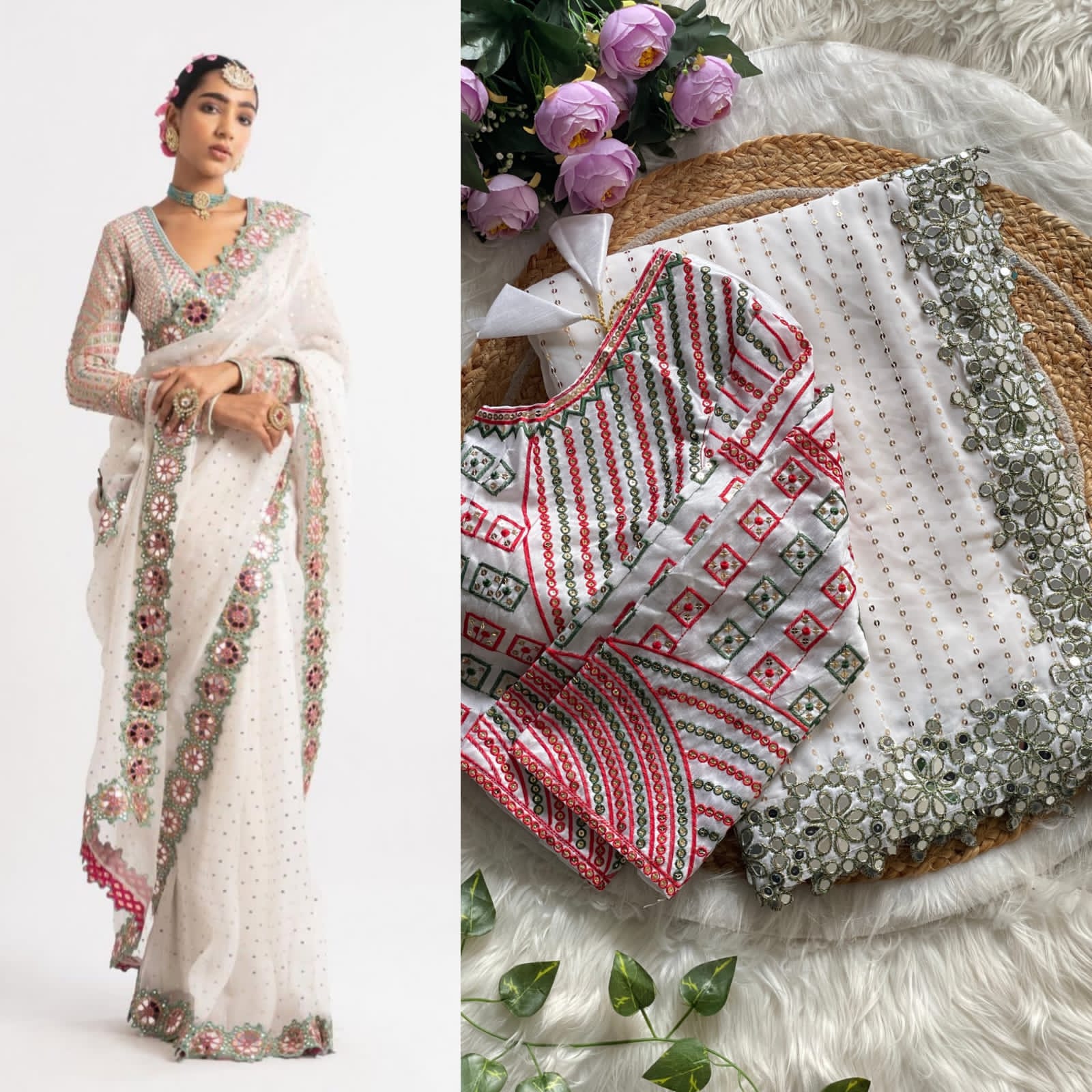 Original Mirror Design Saree