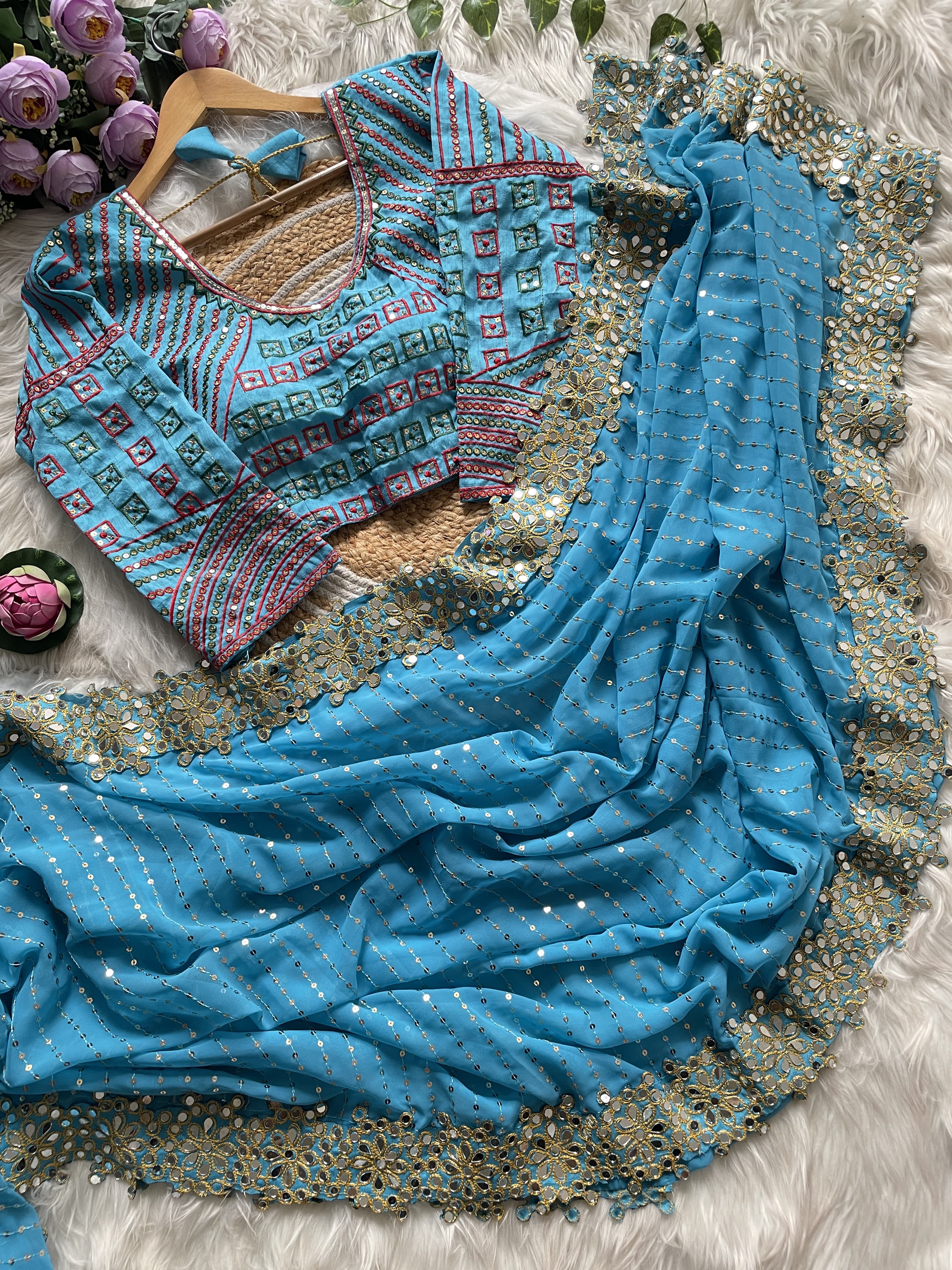 Original Mirror Design Saree