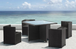 Outdoor Cube Chair Dining Set with Square Table for Garden Delights