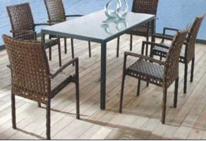 Beautiful Outdoor Furniture Set with Glass Top Table for a Stylish Outdoor Setting