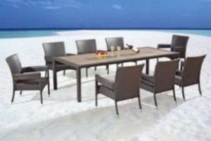 Rattan Elegant Furniture Set with Eight Chairs and a Beautiful Table