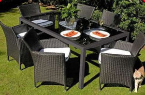 Luxurious Outdoor Furniture Set with Glass Top Table for Ultimate Elegance