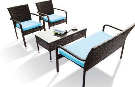 Stylish 4-Piece Black Outdoor Furniture Set for a Chic Look