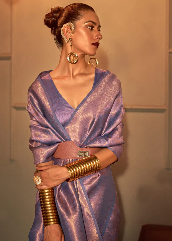 Soft silk saree with zari weaving work