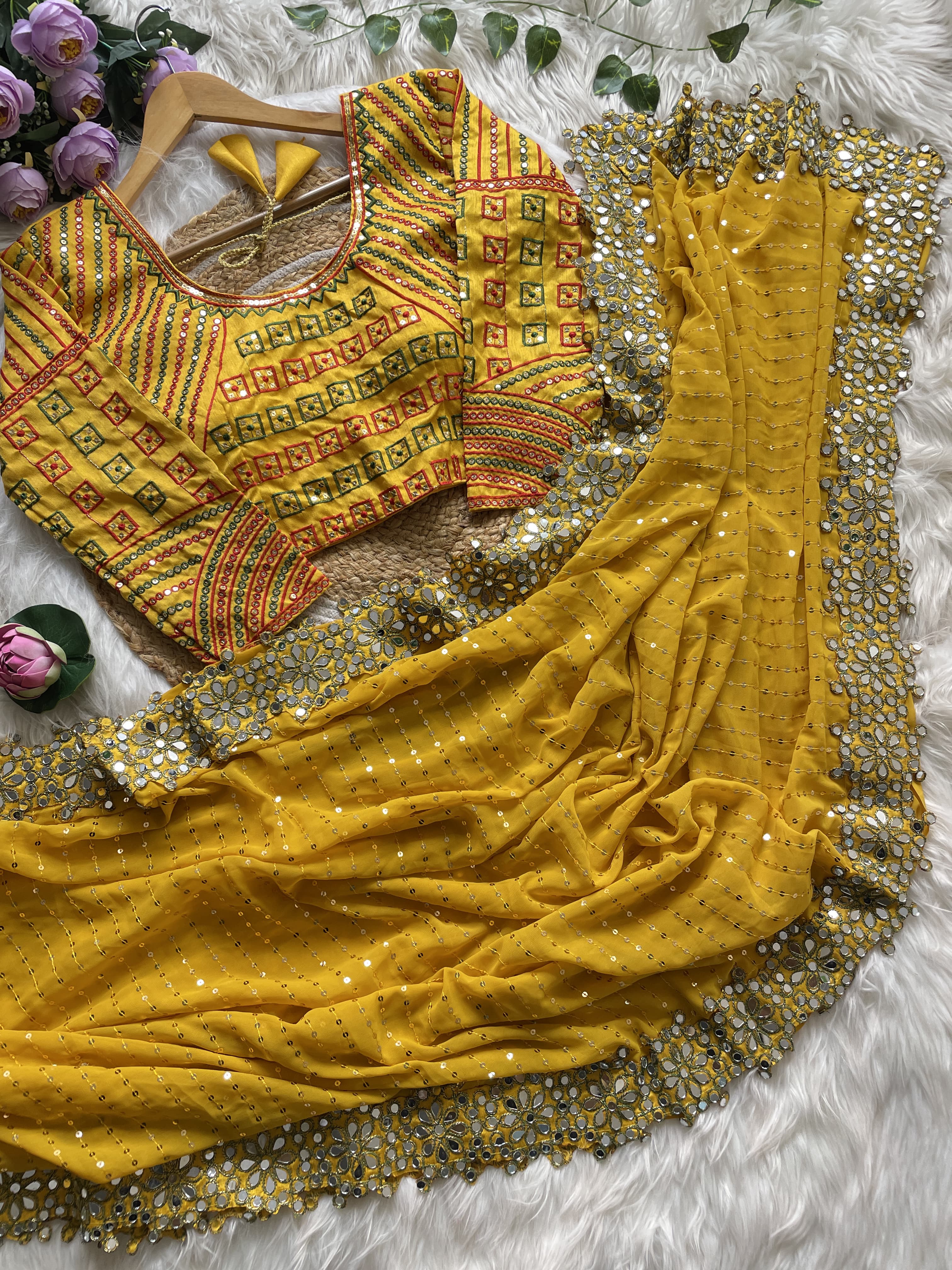 Original Mirror Design Saree