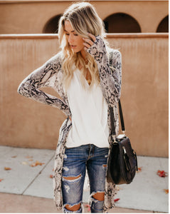 Camouflage cardigan long coat