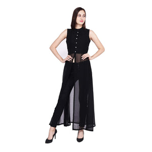 Georgette Plain Long Shrug