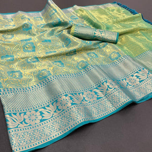 Banarsi Dharmavaram Soft Silk Saree with Pallu