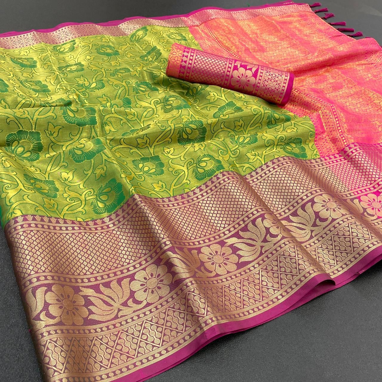 Banarsi Dharmavaram Soft Silk Saree with Pallu