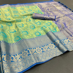 Banarsi Dharmavaram Soft Silk Saree with Pallu