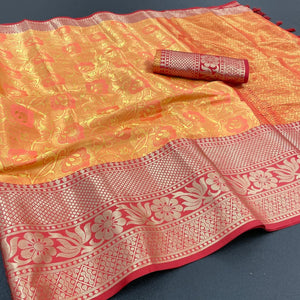 Banarsi Dharmavaram Soft Silk Saree with Pallu