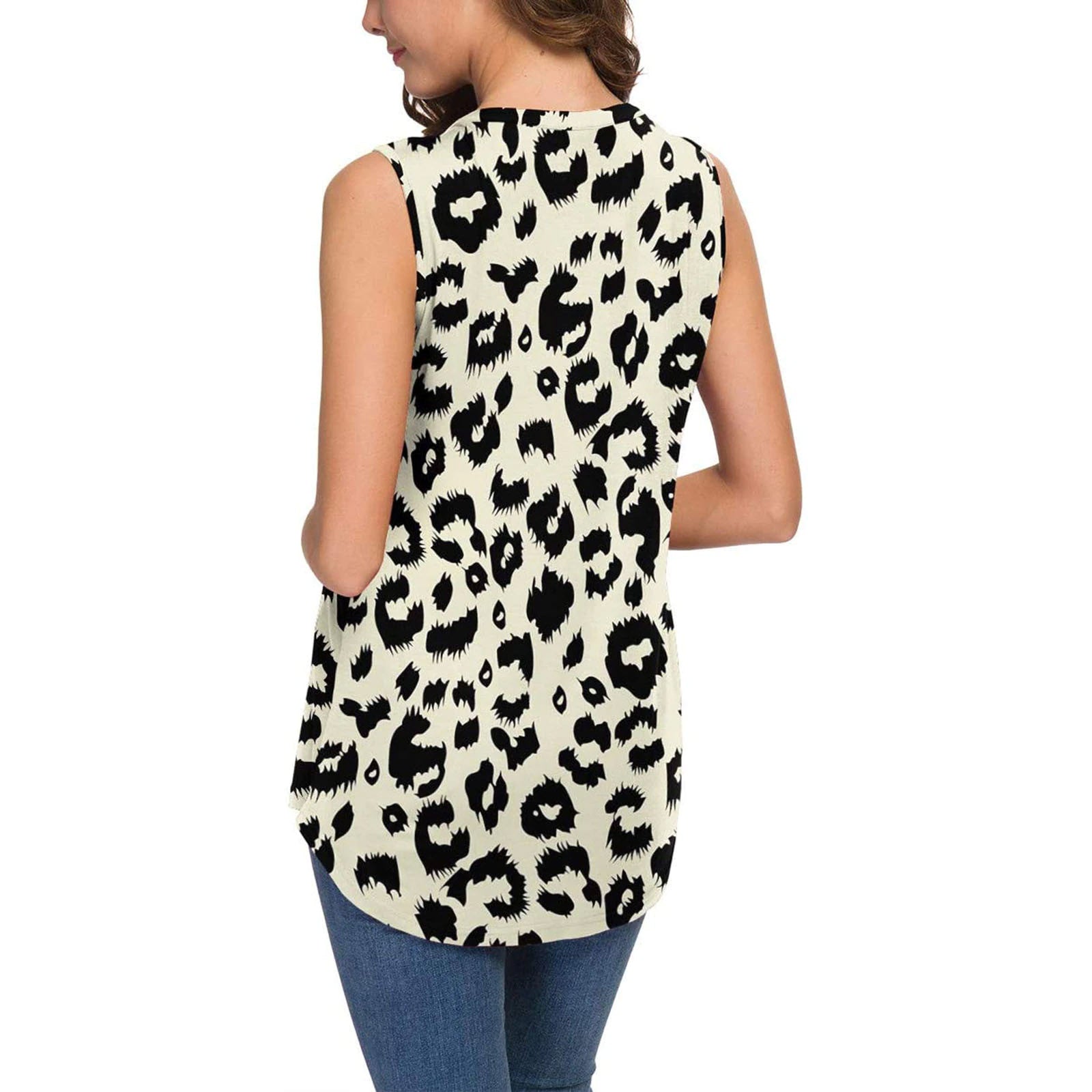 Leopard Blouse Shirt V-Neck Tops T-shirt Weekender