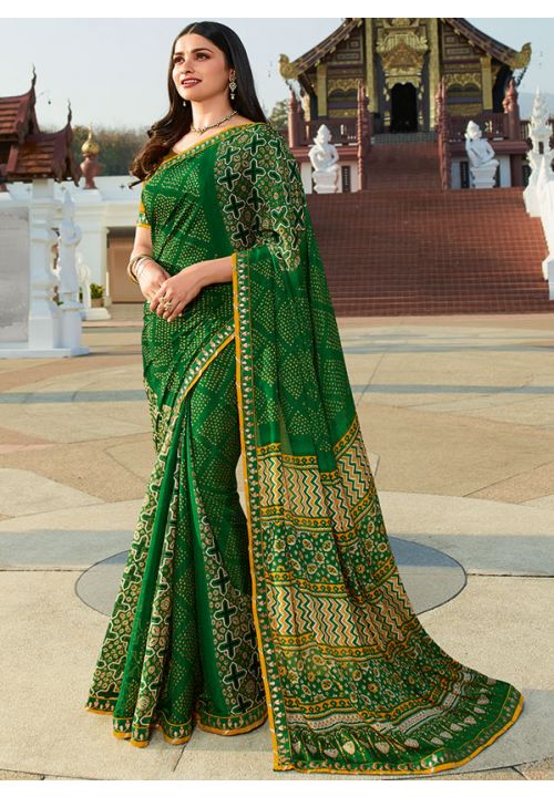 Moss chiffon Saree